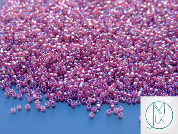 100g 771 Inside Color Cryst/Straw Lined Rainbow Toho Seed Beads 15/0 1.5mm WHOLESALE Michael's UK Jewellery