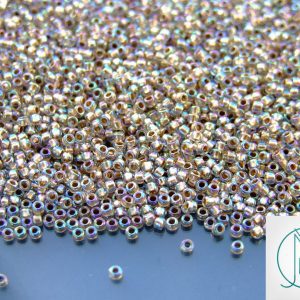 100g 994 Gold Lined Crystal Rainbow Toho Seed Beads 15/0 1.5mm WHOLESALE Michael's UK Jewellery