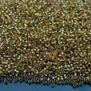 100g 998 Gold Lined Light Jonquil Rainbow Toho Seed Beads 15/0 1.5mm WHOLESALE Michael's UK Jewellery