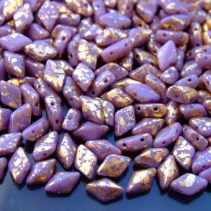 100g GemDuo Beads Gold Splash Purple Opaque WHOLESALE Michael's UK Jewellery