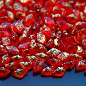 100g GemDuo Beads Gold Splash Ruby WHOLESALE Michael's UK Jewellery