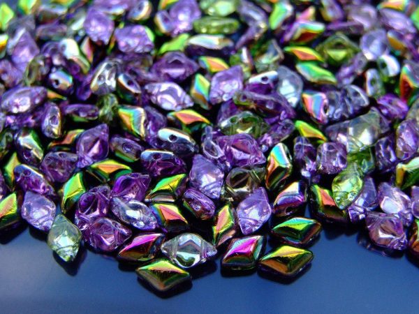 100g GemDuo Beads Magic Line Violet Green WHOLESALE Michael's UK Jewellery