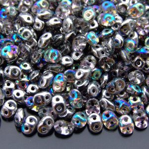 100g SuperDuo Beads Crystal Silver Rainbow WHOLESALE Michael's UK Jewellery