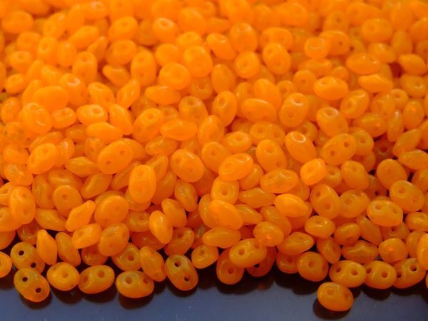100g SuperDuo Beads Opal Orange Carrot WHOLESALE Michael's UK Jewellery