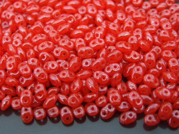 100g SuperDuo Beads Opal Red Bright Luster WHOLESALE Michael's UK Jewellery