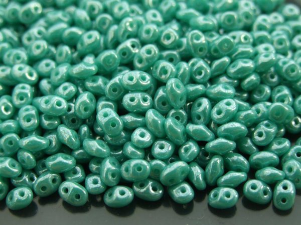 100g SuperDuo Beads Opaque Green Turquoise Luster WHOLESALE Michael's UK Jewellery