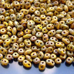 100g SuperDuo Beads Opaque Yellow Picasso WHOLESALE Michael's UK Jewellery