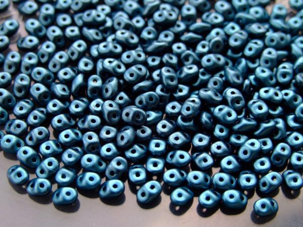 100g SuperDuo Beads Pearl Coat Steel Blue WHOLESALE Michael's UK Jewellery