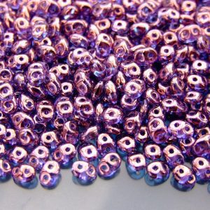 100g SuperDuo Beads Transparent Amethyst Vega WHOLESALE Michael's UK Jewellery