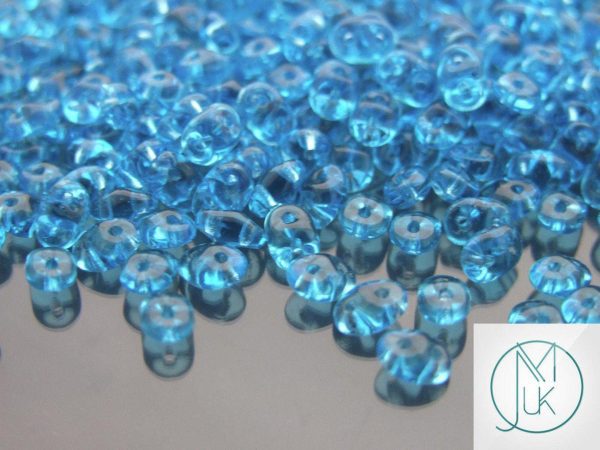 100g SuperDuo Beads Transparent Aquamarine WHOLESALE Michael's UK Jewellery