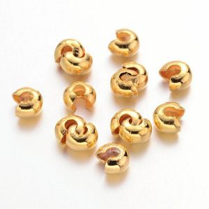 100x Gold Iron 4mm Crimp Bead Covers Michael's UK Jewellery