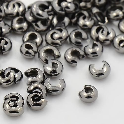 100x Gunmetal Iron 4mm Crimp Bead Covers Michael's UK Jewellery