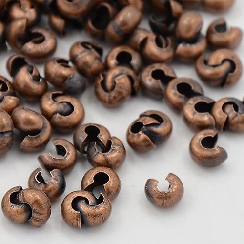 100x Red Copper Iron 3mm Crimp Bead Covers Michael's UK Jewellery