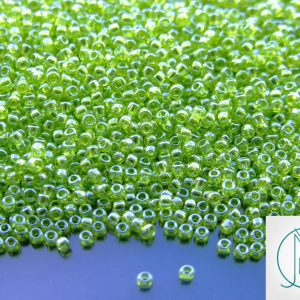 TOHO Seed Beads 105 Transparent Lime Green Luster 11/0 beads mouse