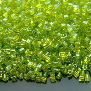 10g 105 Transparent Lime Green Luster Toho Triangle Seed Beads 11/0 2mm Michael's UK Jewellery