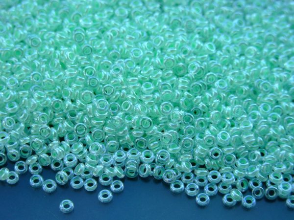10g 1065 Inside Color Crystal/Mint Lined Toho Demi Round Seed Beads 8/0 3mm Michael's UK Jewellery