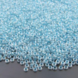 10g 1079 Inside Color Crystal/Baby Blue Lined Toho Demi Round Seed Beads 11/0 2mm Michael's UK Jewellery