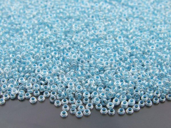10g 1079 Inside Color Crystal/Baby Blue Lined Toho Demi Round Seed Beads 11/0 2mm Michael's UK Jewellery