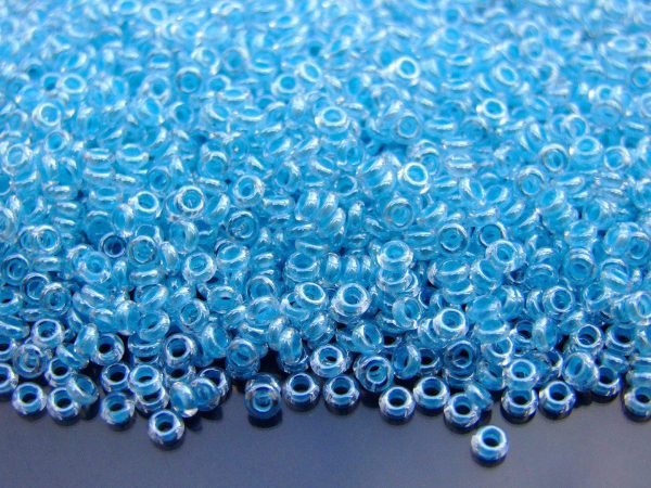 10g 1079 Inside Color Crystal/Baby Blue Lined Toho Demi Round Seed Beads 8/0 3mm Michael's UK Jewellery