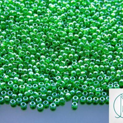 TOHO Seed Beads 108 Transparent Peridot Luster 11/0 beads mouse