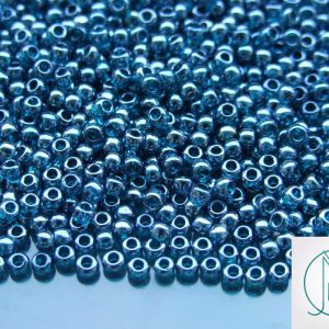 TOHO Seed Beads 108BD Transparent Teal Luster 8/0 beads mouse