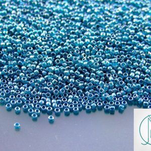 10g 108BD Transparent Teal Luster Toho Seed Beads 15/0 1.5mm Michael's UK Jewellery