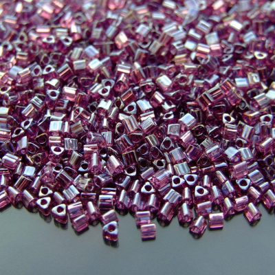 TOHO Triangle Beads 110B Transparent Lustered Medium Amethyst 11/0 beadsmouse.co.uk