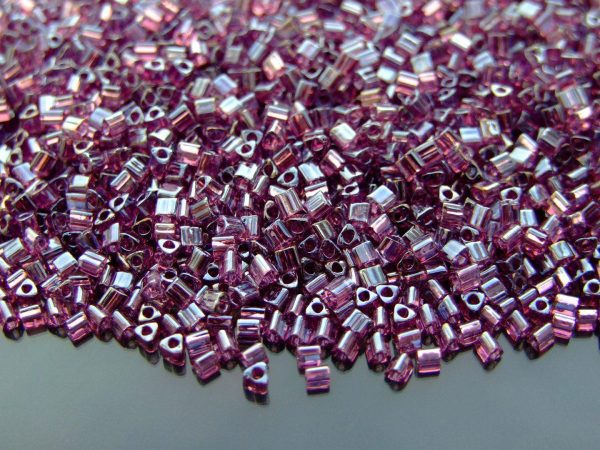 TOHO Triangle Beads 110B Transparent Lustered Medium Amethyst 11/0 beadsmouse.co.uk