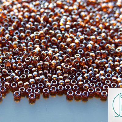 TOHO Seed Beads 114 Transparent Luster Smoky Topaz 8/0 beads mouse