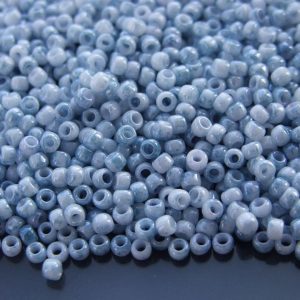 10g 1205 Marbled Opaque White/Blue Toho Seed Beads 8/0 3mm Michael's UK Jewellery