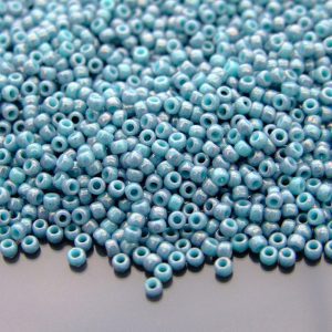TOHO Seed Beads 1206 Marbled Opaque Turquoise Amethyst 11/0 beads mouse