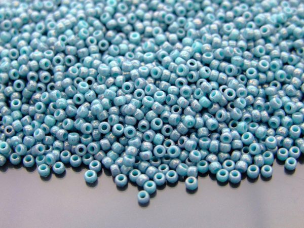 TOHO Seed Beads 1206 Marbled Opaque Turquoise Amethyst 11/0 beads mouse