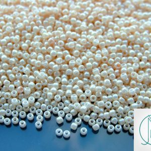 TOHO Seed Beads 123 Opaque Light Beige Luster 11/0 beads mouse