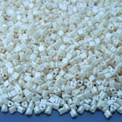 TOHO Triangle Beads 123 Opaque Light Beige Luster 11/0 beadsmouse.co.uk