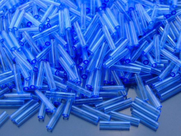 10g 13 Transparent Light Sapphire Toho Bugle Seed Beads 9mm beads mouse