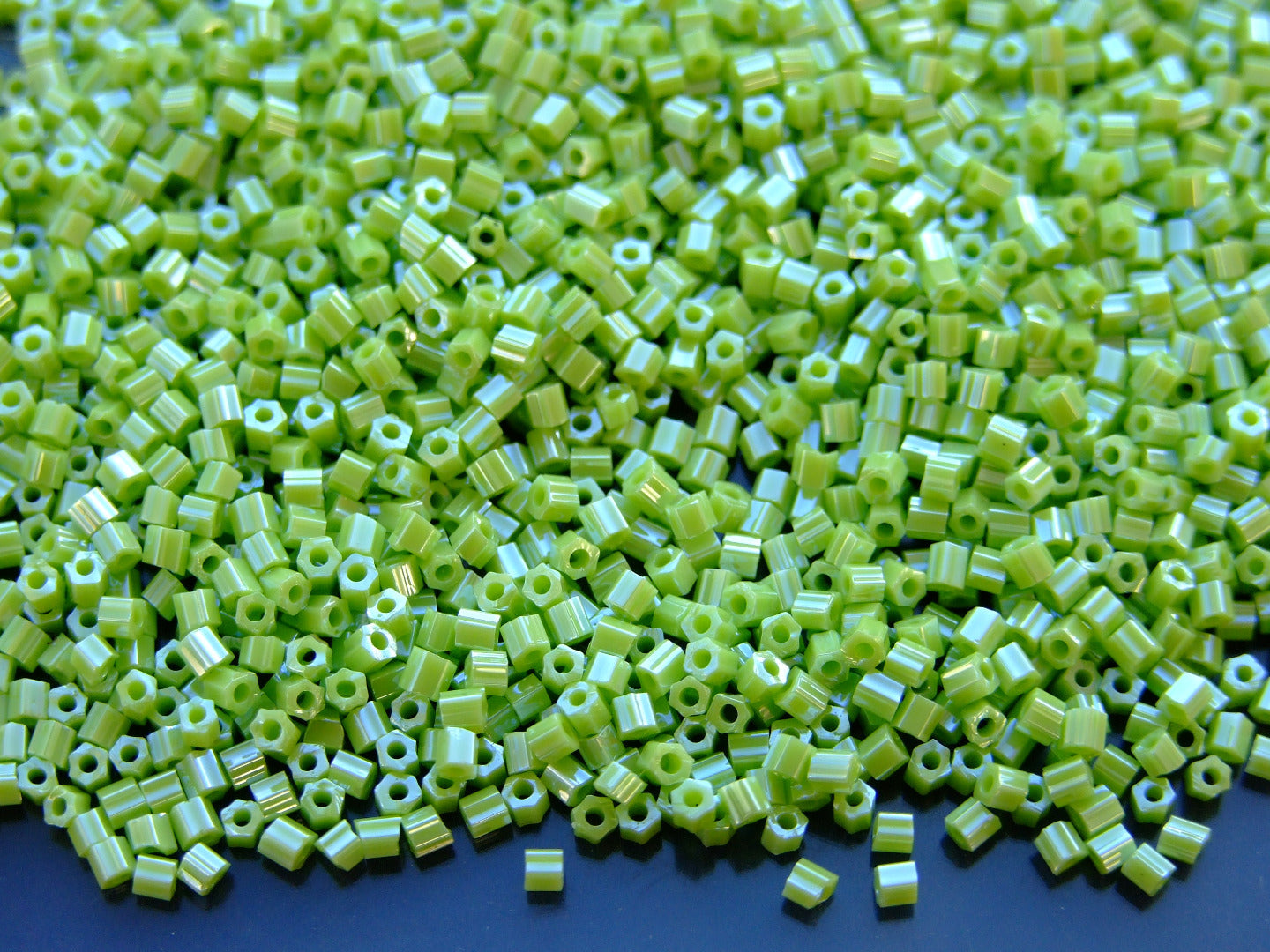 TOHO HEXAGON Beads 131 Opaque Lustered Sour Apple beadsmouse.co.uk