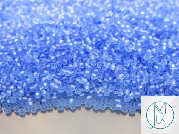 10g 13F Transparent Light Sapphire Frosted Toho Seed Beads 15/0 1.5mm Michael's UK Jewellery