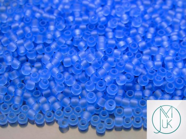 TOHO Seed Beads 13F Transparent Light Sapphire Frosted 8/0 beads mouse