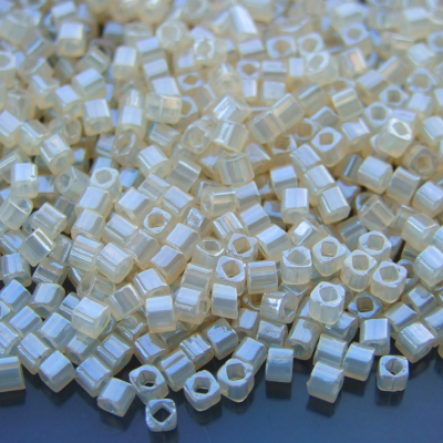 10g 147 Ceylon Light Ivory Toho Cube Seed Beads 3mm Michael's UK Jewellery
