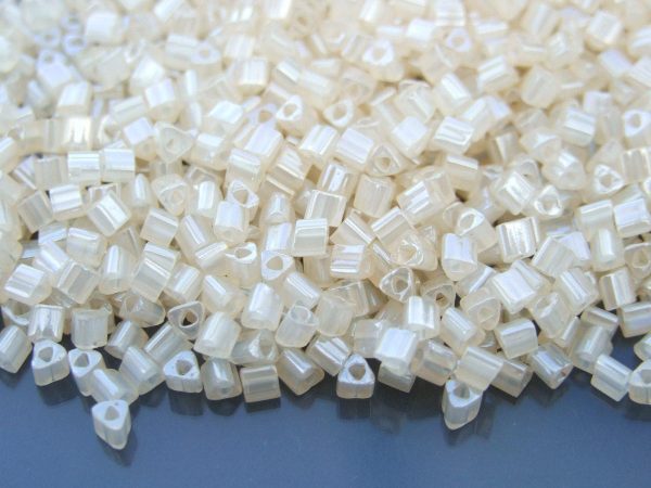 10g 147 Ceylon Light Ivory Toho Triangle Seed Beads 8/0 3mm Michael's UK Jewellery