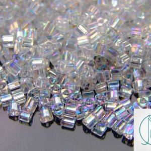 10g 161 Transparent Crystal Rainbow Toho Triangle Seed Beads 8/0 3mm Michael's UK Jewellery