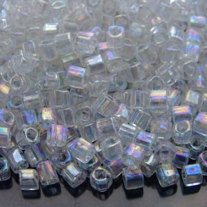 10g 161 Transparent Rainbow Crystal Toho Cube Seed Beads 4mm Michael's UK Jewellery