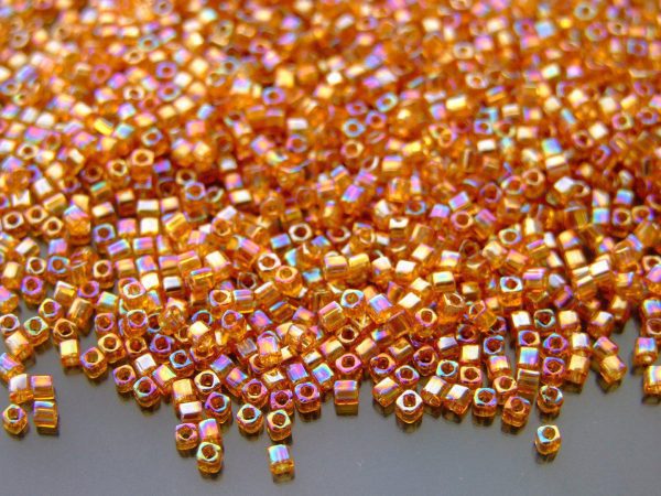 10g 162C Transparent Rainbow Topaz Toho Cube Seed Beads 1.5mm Michael's UK Jewellery