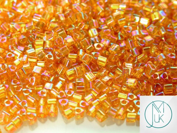 10g 162C Transparent Topaz Rainbow Toho Triangle Seed Beads 8/0 3mm Michael's UK Jewellery