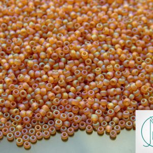 TOHO Seed Beads 162CF Transparent Frosted Dark Topaz Rainbow 11/0 beads mouse