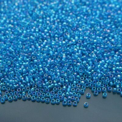 10g 163B Transparent Dark Aqua Rainbow Toho Seed Beads 15/0 1.5mm Michael's UK Jewellery
