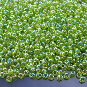 10g 164 Trans Lime Green Rainbow Toho 3mm Magatama Seed Beads Michael's UK Jewellery