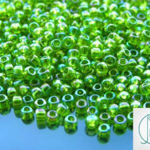 10g 164 Transparent Lime Green Rainbow Toho Seed Beads 6/0 4mm Michael's UK Jewellery