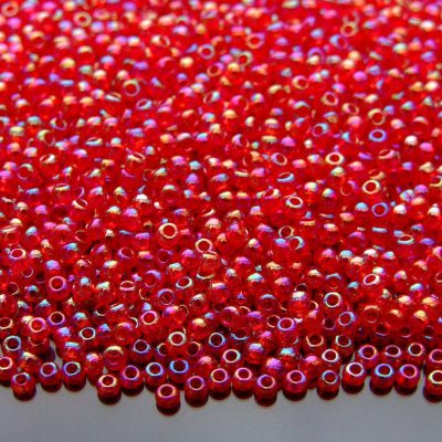 20g TOHO Beads 165C Transparent Ruby Rainbow 11/0 beads mouse