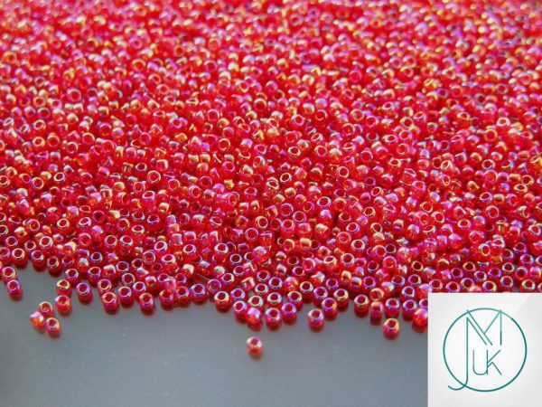 10g 165C Transparent Ruby Rainbow Toho Seed Beads 15/0 1.5mm Michael's UK Jewellery